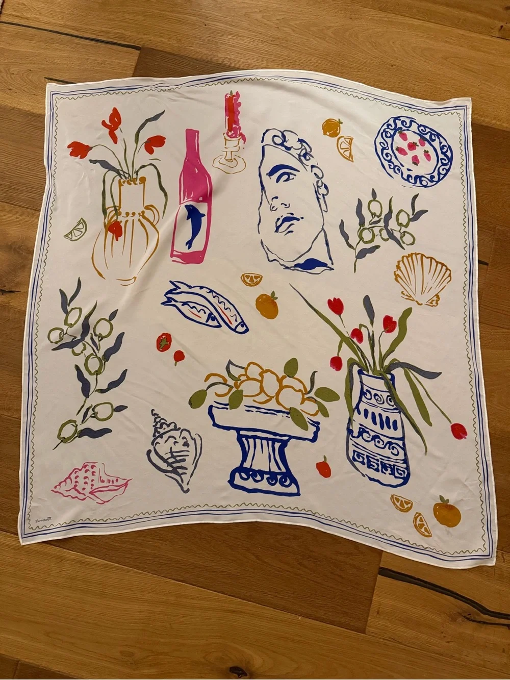 Madewell x Lisa Says Gah Silky Scarf Mediterranean Print